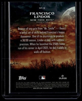 2025 Topps Chrome Update #NT-18 Francisco Lindor Night Terrors