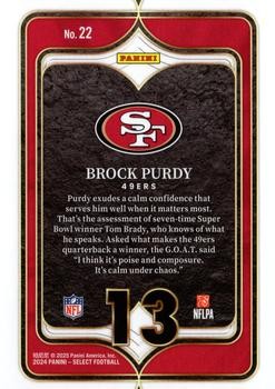 2024 Panini Select #22 Brock Purdy Select Numbers