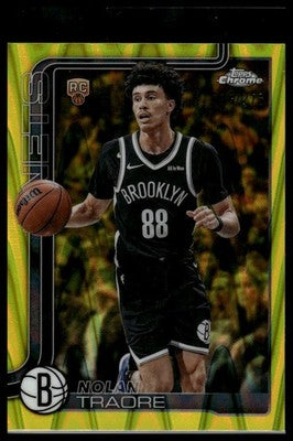 2025-26 Topps Chrome Update #169 Nolan Traore Yellow Wave Refractor #/275