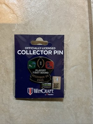 2025 2026 CFP Playoff First Round Pin Tulane vs Ole Miss Rebels 12/20/25