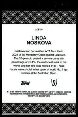 2025 Topps Chrome #ACE-10 Linda Noskova Aces