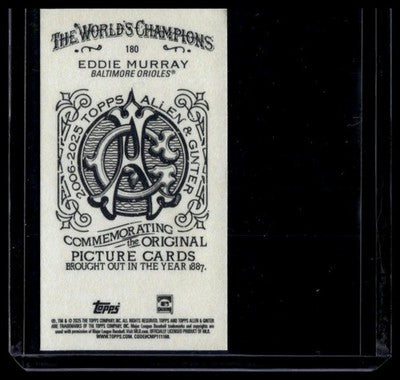 2025 Topps Allen & Ginter #180 Eddie Murray Mini Allen & Ginter Back