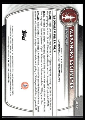 2025-26 Bowman #BPP-75 Alexandra Eschmeyer Prospects