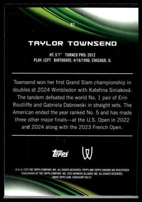 2025 Topps Chrome #92 Taylor Townsend Lime Green Refractor