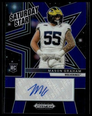 2025 Panini Prizm Draft #SSS-MGM Mason Graham Saturday Stars Auto Blue #/75