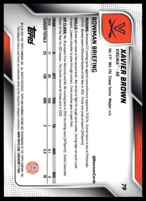 2025 Bowman University Chrome #79 Xavier Brown