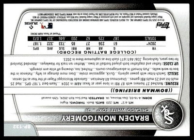 2025 Bowman #BP-132 Braden Montgomery Prospects Orange #/25