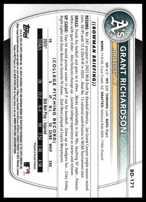 2025 Bowman Draft #BD-171 Grant Richardson