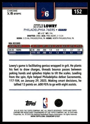 2025-26 Topps Chrome #152 Kyle Lowry