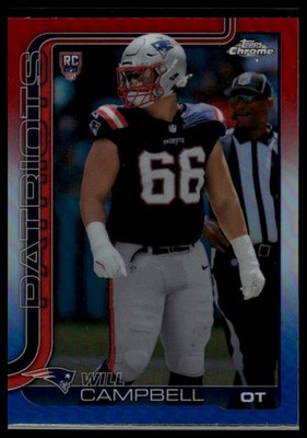 2025 Topps Chrome #379 Will Campbell Red White and Blue Refractor