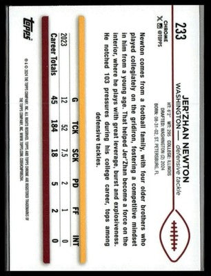 2024 Topps Chrome #233 Jer'Zhan Newton