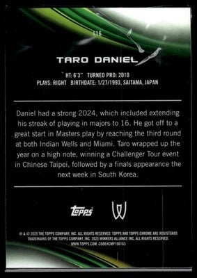 2025 Topps Chrome Sapphire Edition #116 Taro Daniel