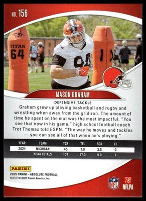 2025 Panini Absolute #156 Mason Graham Orange