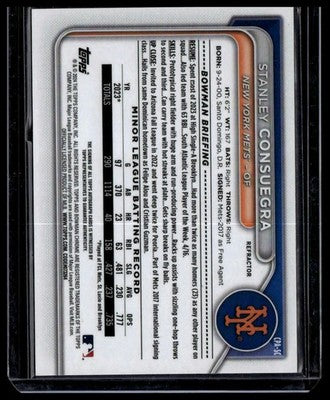 2023 Bowman Chrome Stanley Consuegra 1st Refractor Auto /499 Mets