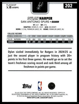 2025-26 Topps #202 Dylan Harper