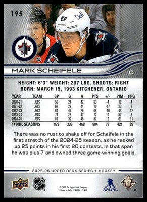 2025-26 Upper Deck #195 Mark Scheifele