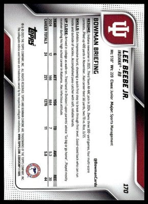 2025 Bowman University Chrome #170 Lee Beebe Jr.