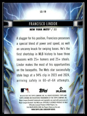 2025 Topps Chrome Cosmic #LS-19 Francisco Lindor Light Speed