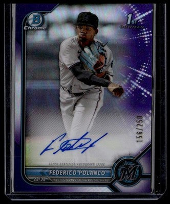 2022 Bowman #CPA-FP Federico Polanco Chrome Prospects Auto Refractors #/250