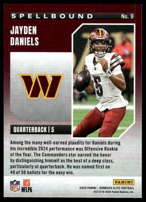 2025 Donruss Elite #10 Jayden Daniels Spellbound Green