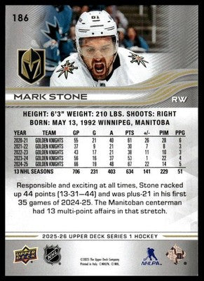 2025-26 Upper Deck #186 Mark Stone