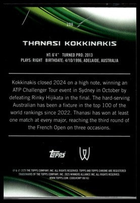 2025 Topps Chrome #299 Thanasi Kokkinakis Lime Green Refractor