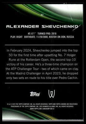 2025 Topps Chrome Sapphire Edition #82 Alexander Shevchenko