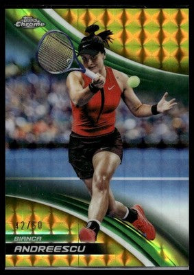 2025 Topps Chrome #185 Bianca Andreescu Gold Geometric Refractor #/50