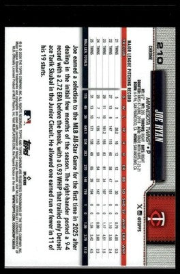 2026 Topps Chrome #210 Joe Ryan