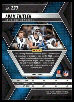 2025 Panini Mosaic #223 Adam Thielen Mosaic Green