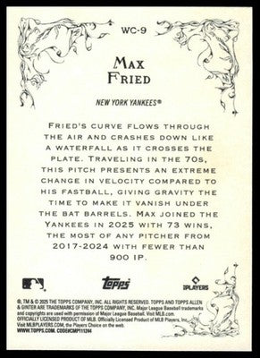 2025 Topps Allen & Ginter #WC-9 Max Fried Wicked Curves