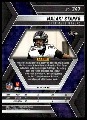 2025 Panini Mosaic #347 Malaki Starks Mosaic
