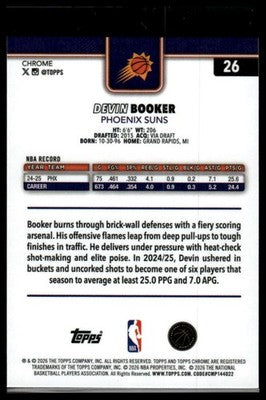 2025-26 Topps Chrome Update #26 Devin Booker