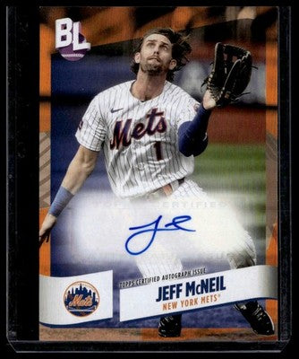 2024 Topps Big League #BEO-JM Jeff McNeil Base Electric Orange Autographs
