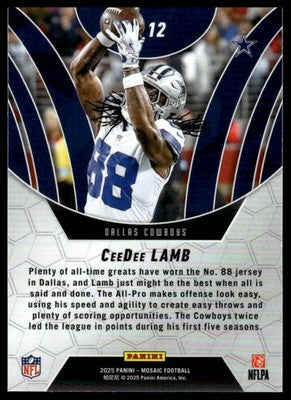 2025 Panini Mosaic #12 CeeDee Lamb Elevate Mosaic