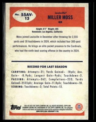 2025 Bowman University Chrome #55AV-13 Miller Moss 1955 Bowman Football