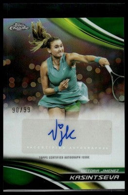 2025 Topps Chrome #CA-VJK Victoria Jimenez Kasintseva Chrome Auto Green #/99