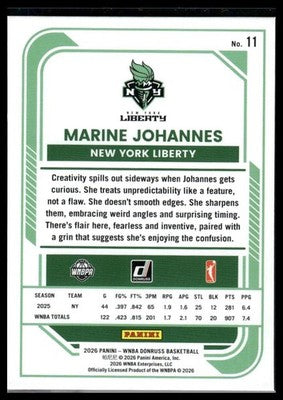 2026 Donruss WNBA #11 Marine Johannes