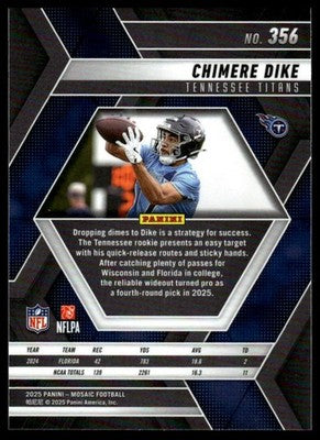 2025 Panini Mosaic #356 Chimere Dike