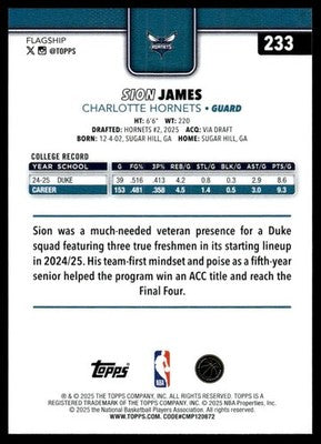2025-26 Topps #233 Sion James