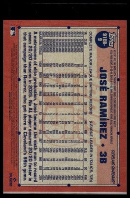 2026 Topps Chrome #91CB-9 José Ramírez 1991 Topps Chrome Baseball