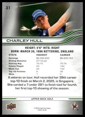 2026 Upper Deck #31 Charley Hull
