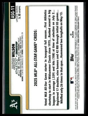2025 Topps Update #ASG-11 Jacob Wilson 2025 All-Star Game