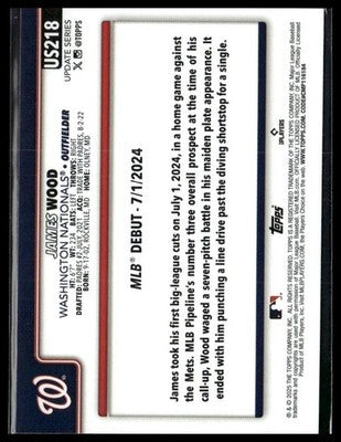 2025 Topps Update #US218 James Wood