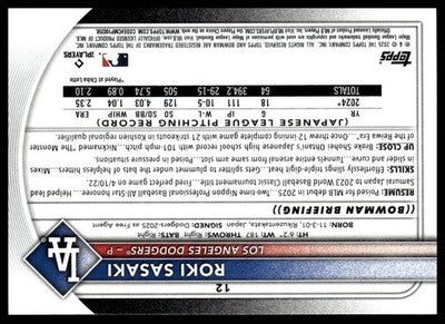 2025 Bowman #12 Roki Sasaki