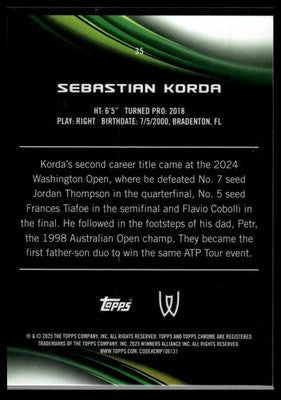 2025 Topps Chrome #35 Sebastian Korda