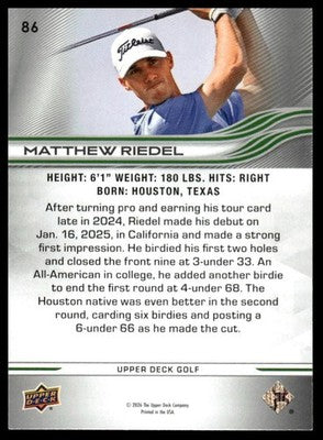 2026 Upper Deck #86 Matthew Riedel