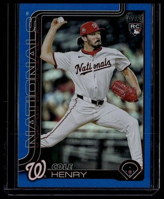 2025 Topps Update #US186 Cole Henry Blue Holo Foil #/150