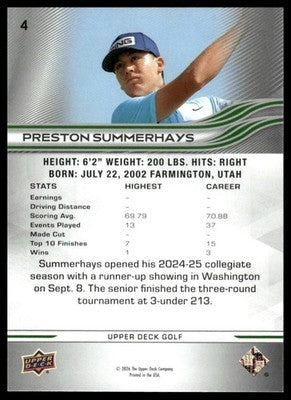 2026 Upper Deck #4 Preston Summerhays