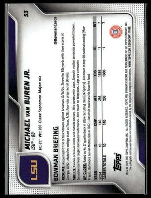 2025 Bowman University Chrome #53 Michael Van Buren Jr.